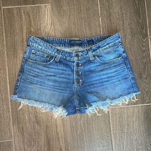 Lucky brand The Cut Off high rise, button up jean shorts